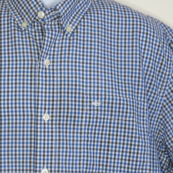 Dockers* Men's Short Sleeve Button Down Curved Hem Pocket Plaid Shirt~ Size XL - Picture 11 of 11